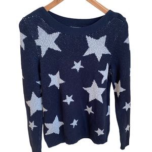 Marled by Reunited Cotton Navy Stars Sweater